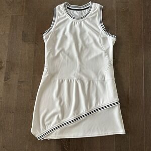 InPhorm Chloe Tennis Dress Pickleball Asymmetrical Active White Black L